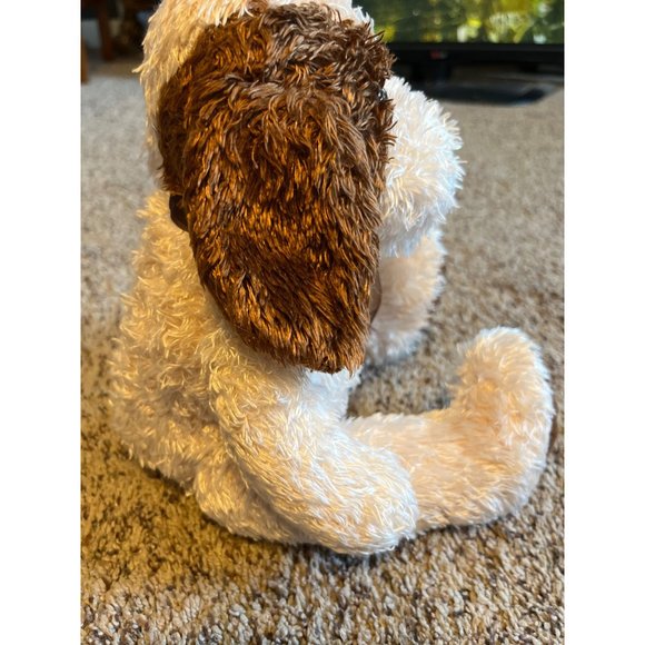 Kellytoy Puppy Dog Plush Kids 12" Tan Brown Sitting Stuffed Animal Brown Bow - Picture 5 of 10